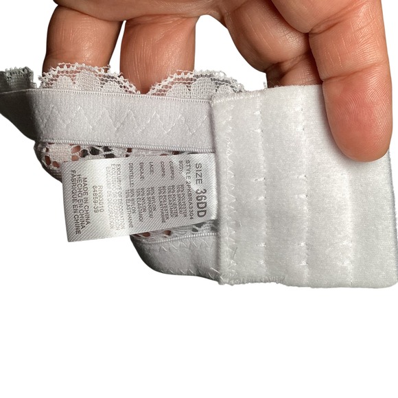 36DD White Lace Trim Underwire Bra Comfortable Everyday Lingerie - Picture 4 of 6